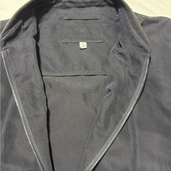 Ermenegildo Zegna Sz M 50 Men's Black Bomber Light Jacket Rayon Silk Italy - Picture 7 of 11